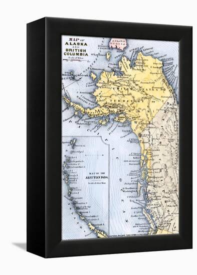 Map of Alaska, the Aleutian Islands, and British Columbia, 1872-null-Framed Premier Image Canvas