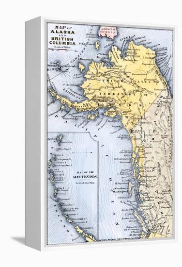 Map of Alaska, the Aleutian Islands, and British Columbia, 1872-null-Framed Premier Image Canvas