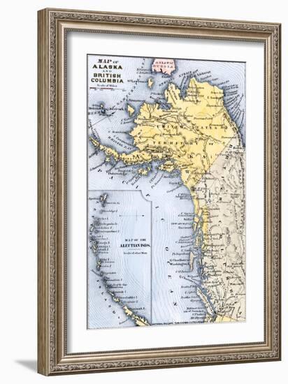 Map of Alaska, the Aleutian Islands, and British Columbia, 1872-null-Framed Giclee Print