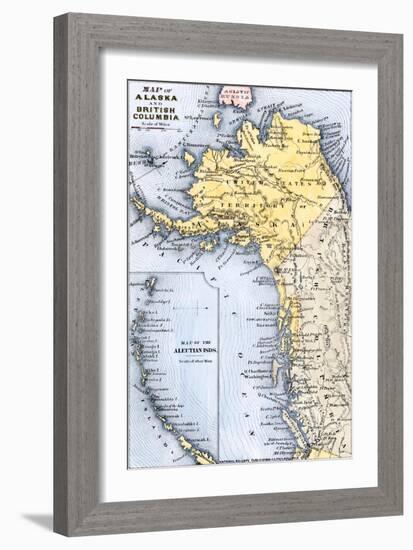 Map of Alaska, the Aleutian Islands, and British Columbia, 1872-null-Framed Giclee Print