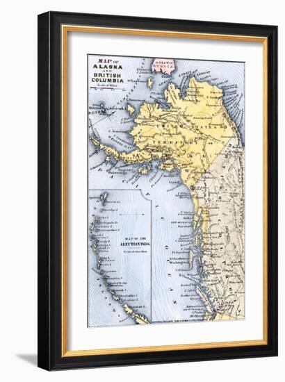 Map of Alaska, the Aleutian Islands, and British Columbia, 1872-null-Framed Giclee Print