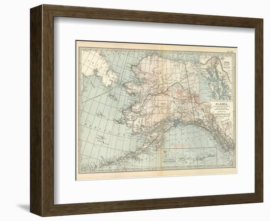 Map of Alaska. United States. Inset Maps of Sitka, and Aleutian Islands-Encyclopaedia Britannica-Framed Art Print