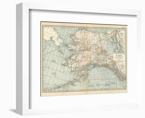 Map of Alaska. United States. Inset Maps of Sitka, and Aleutian Islands-Encyclopaedia Britannica-Framed Art Print