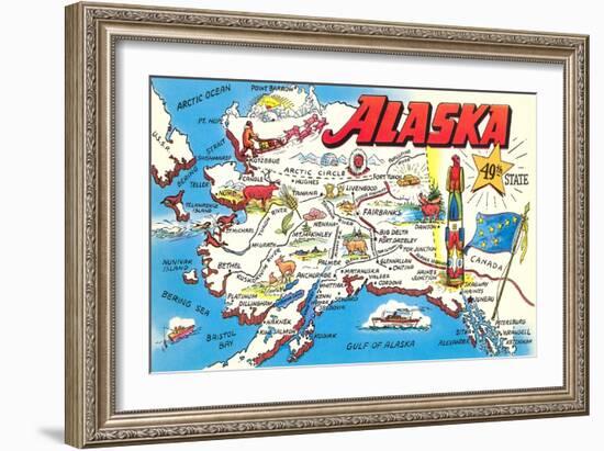 Map of Alaska-null-Framed Art Print