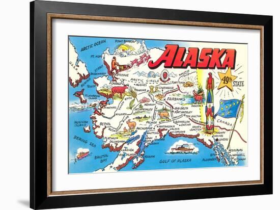 Map of Alaska-null-Framed Art Print