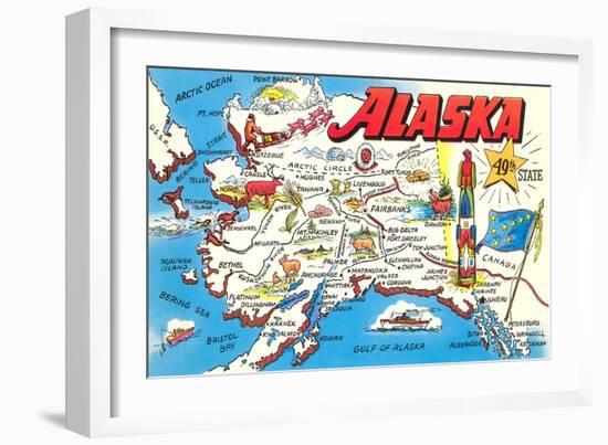 Map of Alaska-null-Framed Art Print