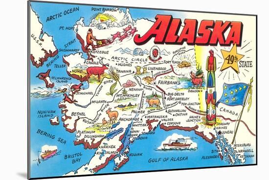 Map of Alaska-null-Mounted Art Print
