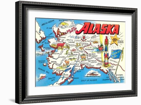 Map of Alaska-null-Framed Art Print