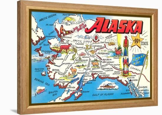 Map of Alaska-null-Framed Stretched Canvas