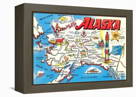 Map of Alaska-null-Framed Stretched Canvas