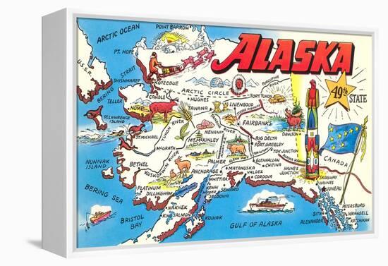 Map of Alaska-null-Framed Stretched Canvas