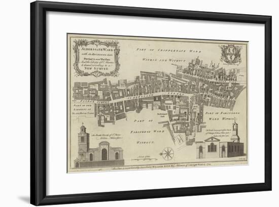 Map of Aldersgate Ward, City of London-null-Framed Giclee Print