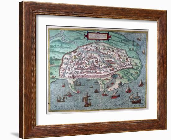 Map of Alexandria, Egypt, 17th Century-null-Framed Giclee Print