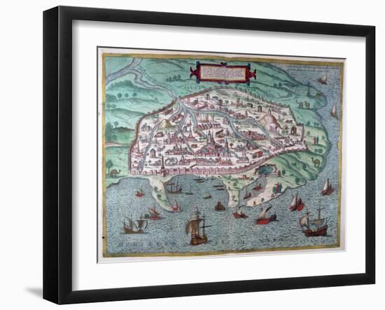 Map of Alexandria, Egypt, 17th Century-null-Framed Giclee Print