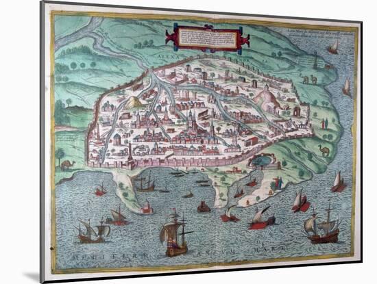 Map of Alexandria, Egypt, 17th Century-null-Mounted Giclee Print