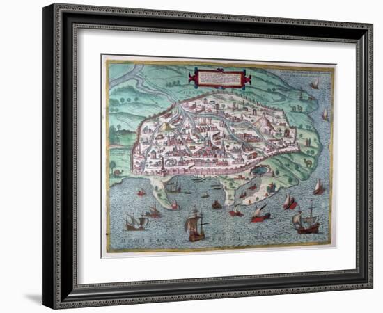 Map of Alexandria, Egypt, 17th Century-null-Framed Giclee Print