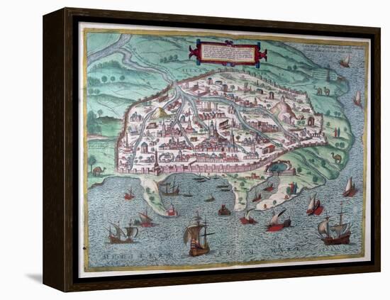 Map of Alexandria, Egypt, 17th Century-null-Framed Premier Image Canvas