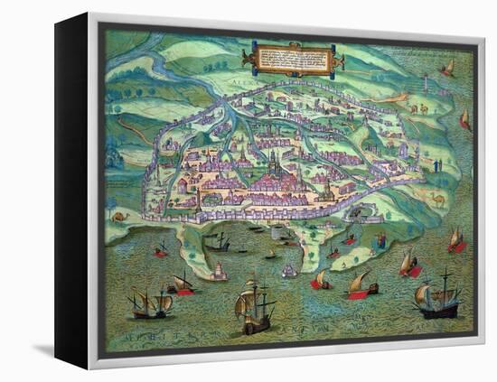 Map of Alexandria, Egypt, c1572-Joris Hoefnagel-Framed Premier Image Canvas