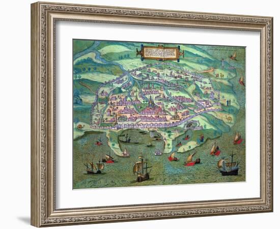 Map of Alexandria, Egypt, c1572-Joris Hoefnagel-Framed Giclee Print