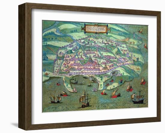 Map of Alexandria, Egypt, c1572-Joris Hoefnagel-Framed Giclee Print