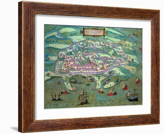 Map of Alexandria, Egypt, c1572-Joris Hoefnagel-Framed Giclee Print