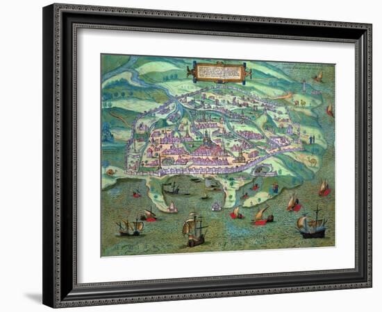 Map of Alexandria, Egypt, c1572-Joris Hoefnagel-Framed Giclee Print