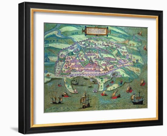 Map of Alexandria, Egypt, c1572-Joris Hoefnagel-Framed Giclee Print