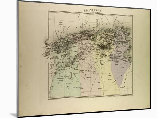 Map of Algeria and Tunisia 1896-null-Mounted Giclee Print