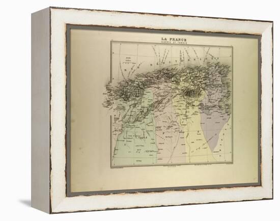 Map of Algeria and Tunisia 1896-null-Framed Premier Image Canvas