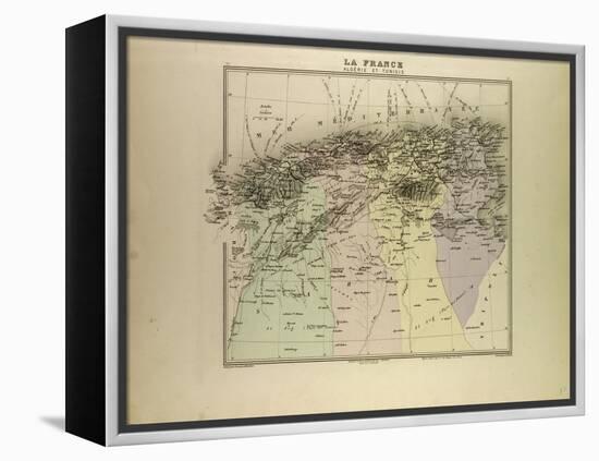 Map of Algeria and Tunisia 1896-null-Framed Premier Image Canvas