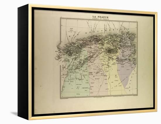 Map of Algeria and Tunisia 1896-null-Framed Premier Image Canvas