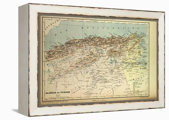 Map of Algeria and Tunisia-null-Framed Premier Image Canvas