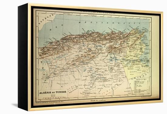 Map of Algeria and Tunisia-null-Framed Premier Image Canvas