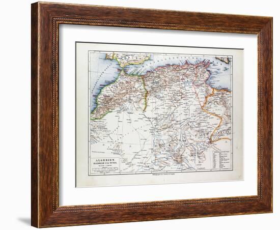 Map of Algeria Morocco and Tunisia 1899-null-Framed Giclee Print