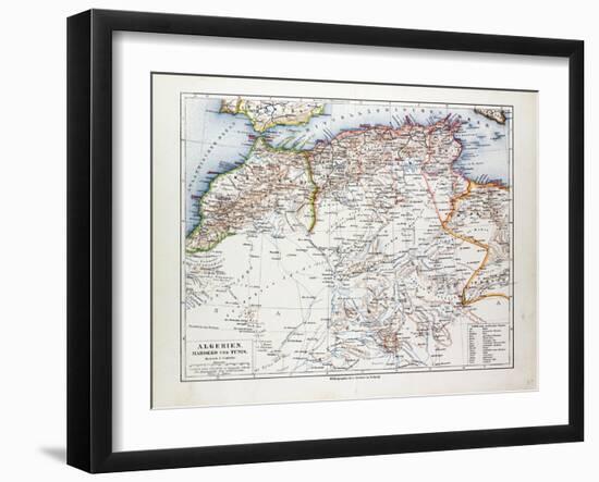 Map of Algeria Morocco and Tunisia 1899-null-Framed Giclee Print