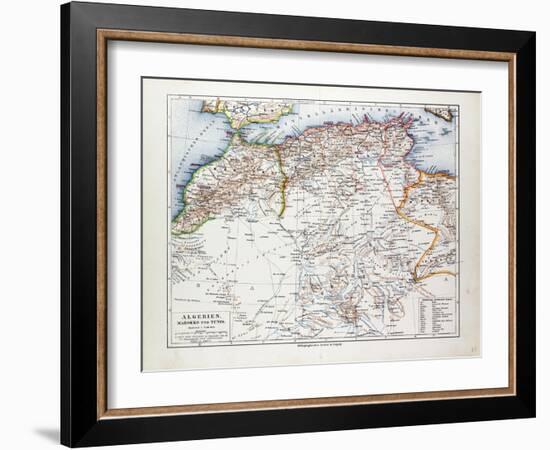 Map of Algeria Morocco and Tunisia 1899-null-Framed Giclee Print