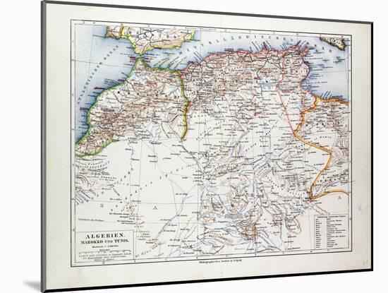 Map of Algeria Morocco and Tunisia 1899-null-Mounted Giclee Print