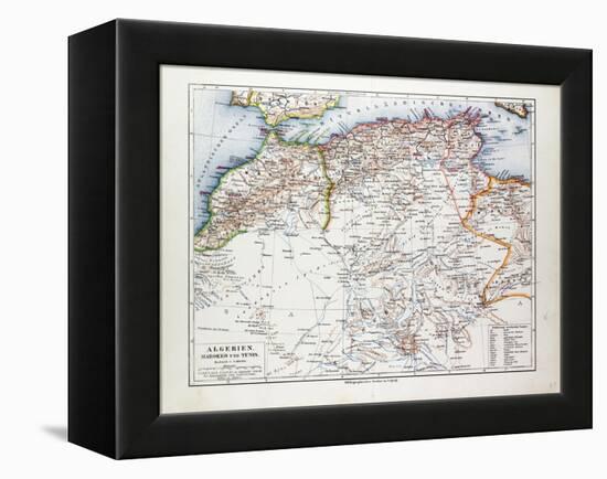 Map of Algeria Morocco and Tunisia 1899-null-Framed Premier Image Canvas