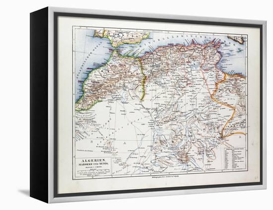 Map of Algeria Morocco and Tunisia 1899-null-Framed Premier Image Canvas