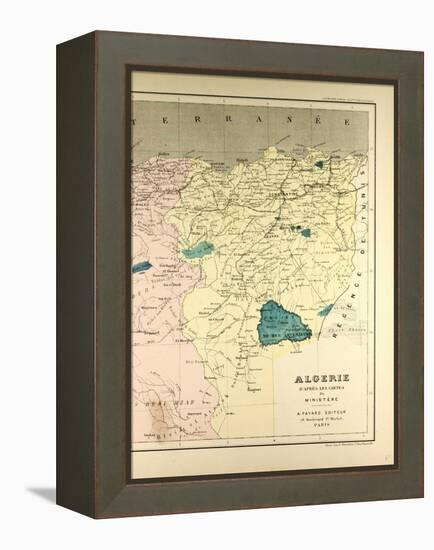 Map of Algeria-null-Framed Premier Image Canvas