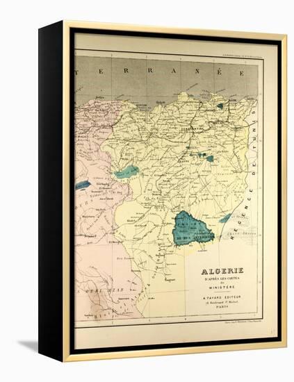 Map of Algeria-null-Framed Premier Image Canvas