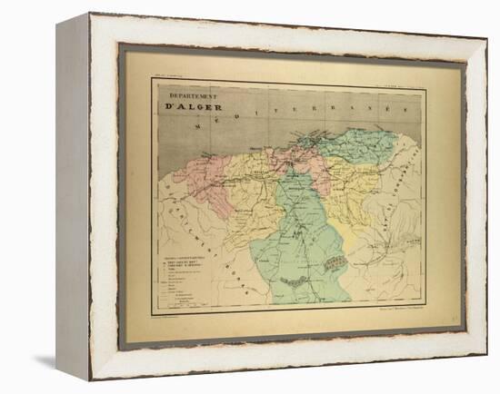 Map of Algeria-null-Framed Premier Image Canvas