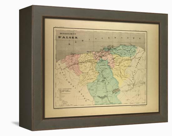 Map of Algeria-null-Framed Premier Image Canvas