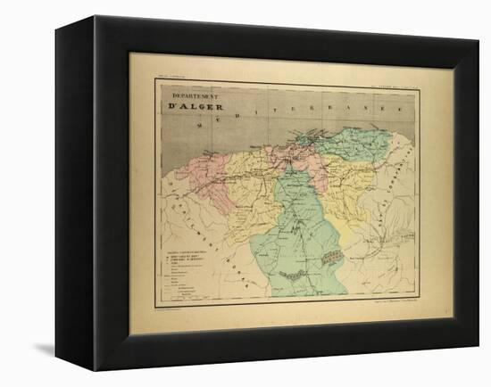 Map of Algeria-null-Framed Premier Image Canvas