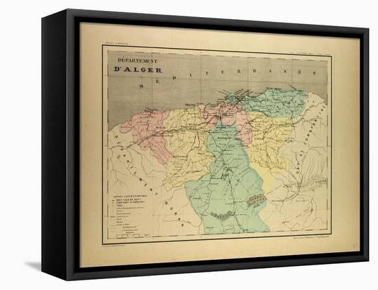 Map of Algeria-null-Framed Premier Image Canvas