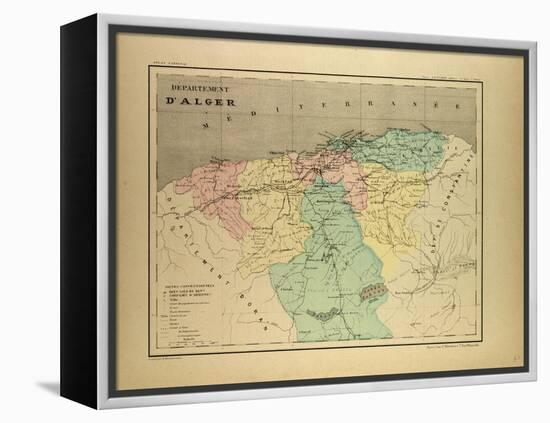 Map of Algeria-null-Framed Premier Image Canvas