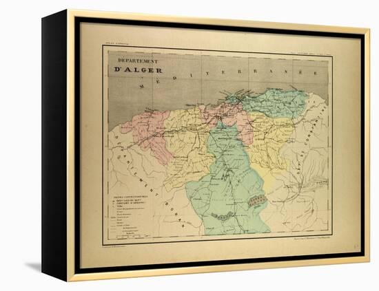 Map of Algeria-null-Framed Premier Image Canvas