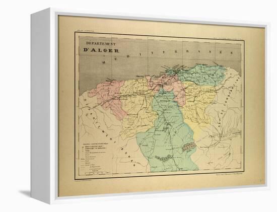 Map of Algeria-null-Framed Premier Image Canvas