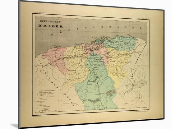 Map of Algeria-null-Mounted Giclee Print