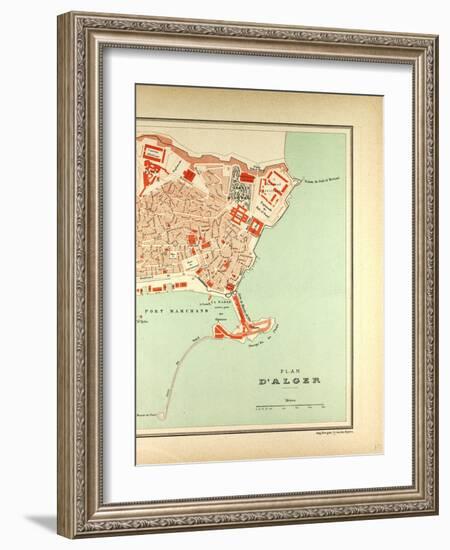 Map of Algiers Algeria-null-Framed Giclee Print